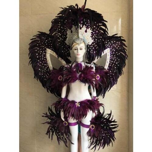 Latin dance Samba accessories Fashion exquisite headdress feathers Delicate dance shows accessories
