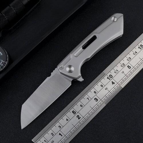 Mechanical Warrior Folding Knife D2 Blade CNC Steel Handle Ball Bearing Outdoor Camping Tactics EDC Fruit Fishing Tool Knife