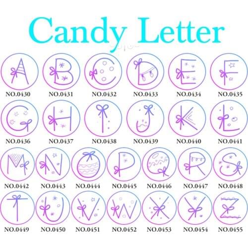 Cute Candy Letter Wax Seal Copper head wood Handle Curlicue Alphabet DIY Vintage Ancient Retro gift Ribbon bowknot High Quality