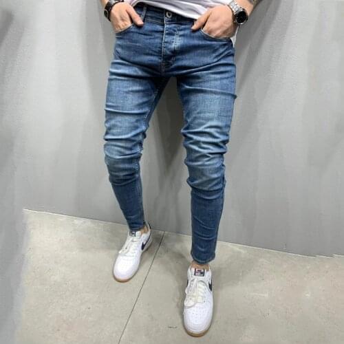 Mens Jeans New Style Casual Zipper and Multi Pocket Denim Trousers Men