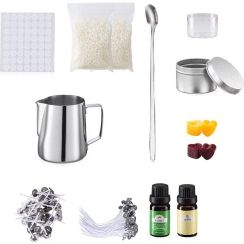 Candle Making Kit Handmade Soy Wax DIY Candle Fixator Craft Tools Pouring Pot Wicks Sticker Cotton Core Holder Making Fun