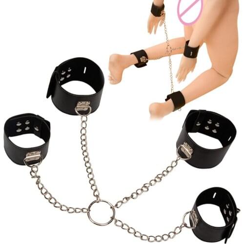 Sex Restraint Set Handcuffs Anklet Shackles BDSM Bondage Gear Sex Toys for Adult Game Hand Wrist Cuffs SM Products for Women Men