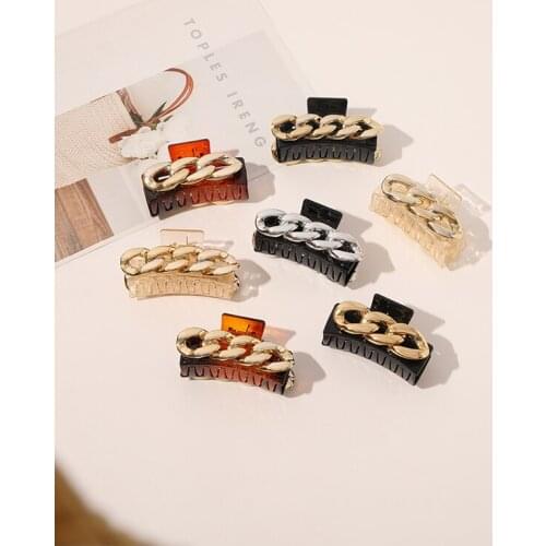 New Fashion Metal Chain Catch Clip Simple Personality Large Elegant Temperament Shark ClipHeaddress Hair Accessories WomenSY182