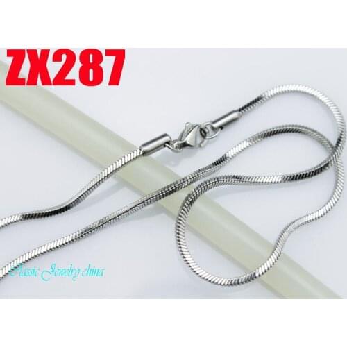 Stainless steel necklace 1.5mm Square snake chain fashion mens women jewelry chains 20pcs ZX287