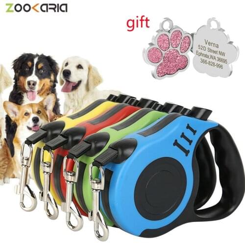 3/5M Durable Leash Automatic Retractable Nylon Cat Lead Extending Puppy Walking Running Lead Roulette for Dogs