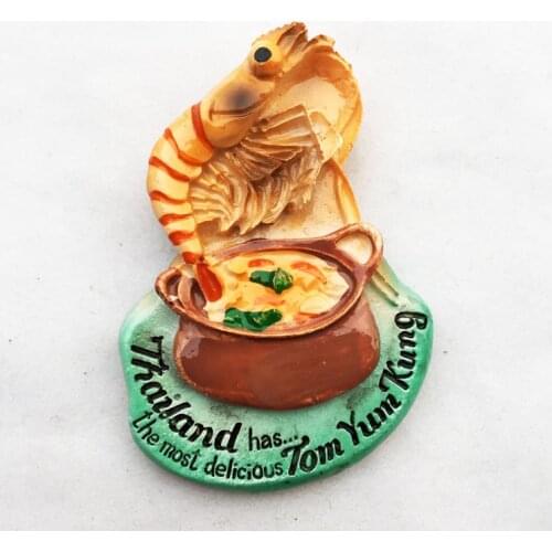QIQIPP Thailand tourist souvenirs snacks winter yin gong stereo magnetic stickers refrigerator creative decoration