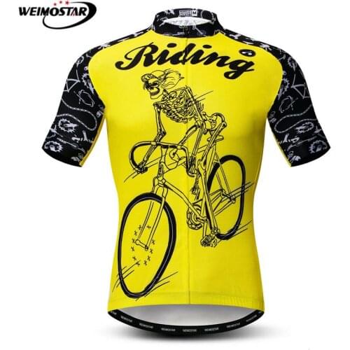 Bike Team 2021 Skull Cycling Jersey Riding Shirt Summer Short Sleeve MTB Bike Jersey Camisa Ciclismo Pro Sport Bicycle Clothing