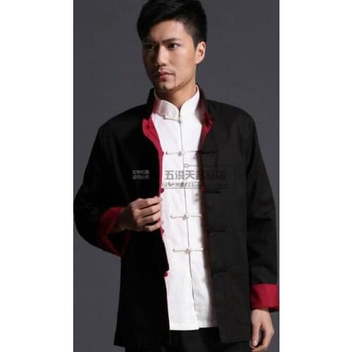 Spring Chinese style jacket Traditional men clothing Long sleeve Kung fu Coat