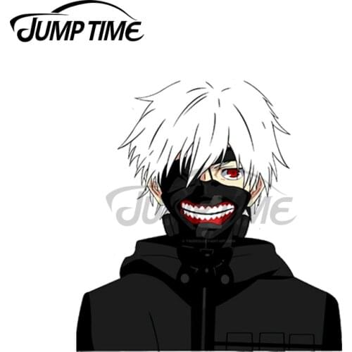 JumpTime 13 x6cm Ken Kaneki Peeker Vinyl Car Stickers Anime Personality RV VAN Scratch-proof Window Trunk Creative Vehicle Decal