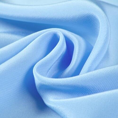 100% pure silk crepe de chine satin back fabric 12mm 114cm 45" width pale blue color for dress, shirt NO.06