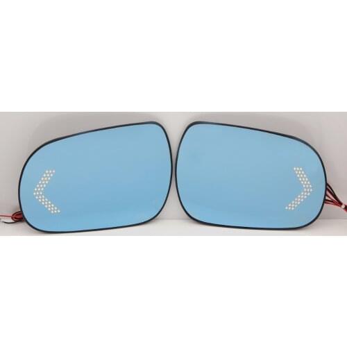 Blue Wing Mirror Glass Base-Heated Angle Wide Glare Proof Mirror For Toyota HiLux 2008-09 Fortuner 2008-13 Highland 2009-2014
