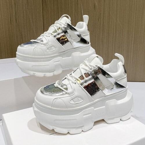 Women Shoes 2021 Autumn Winter New Platform Women Boots Fashion High-top Lace-up Casual Shoes Sneakers Wedge Chunky Heels Boots