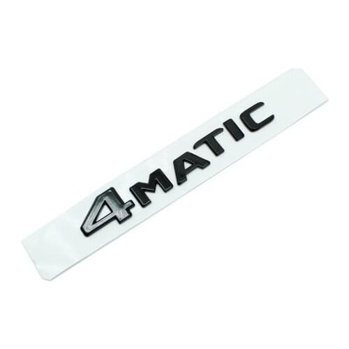 3D Brilliant Black 4MATIC Auto Trunk Tailgate Emblem Badge Decals Sticker Car Accessories