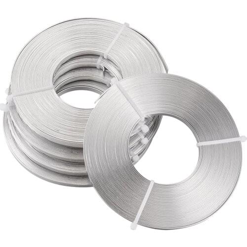 5 Rolls 3mm 5mm Flat Aluminum Wire Handmade Crafts Metal Wire for Jewelry Making DIY Necklace Bracelet Earrings Accessories