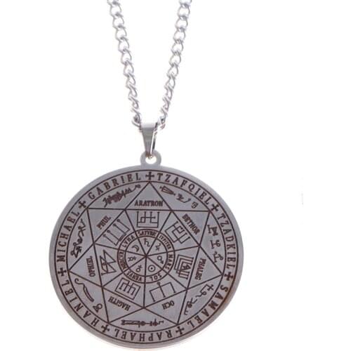 7 Archangels Sigil Charm Necklaces Pentacle Magic Mascot Amulet Lucky charms Protection Supernatural Talisman Necklace