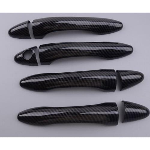 8pcs Side Door Handle Cover Trim Decor Carbon Fiber Style ABS Fit For Kia Optima K5 2011 2012 2013 2014 2015