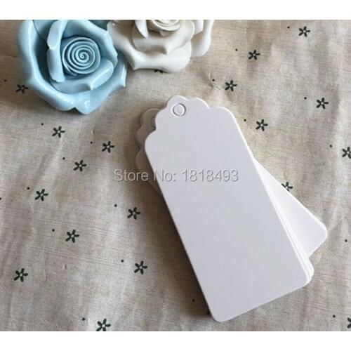 Free shipping 300 pcs a lot 4x9cm blank white paper hang tag/cake gift price tags/clothing hang tags/DIY tags/message card