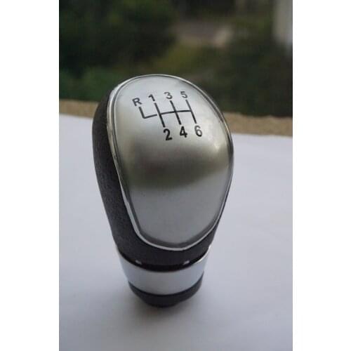Black and Siver 6 Speed Gear Stick Shift Lever Knob Fit For Ford-Focus MK3/Fiesta/MK7/C-max/Mondeo