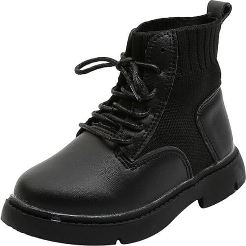 COZULMA 2020 Boys Girls Fashion Boots Children Martin Boots New Winter Autumn Kids Fashion Leather Shoes Students