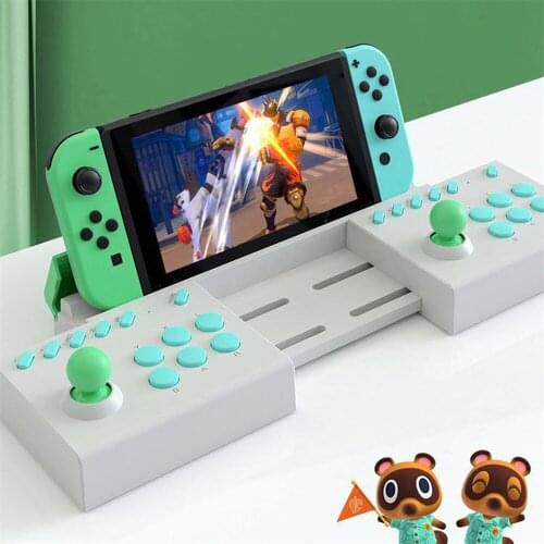 DC 5V Mini Handheld Dual Player Joystick Gamepad Video Game Controller with Turbo for Switch/Switch Lite Game Accessories