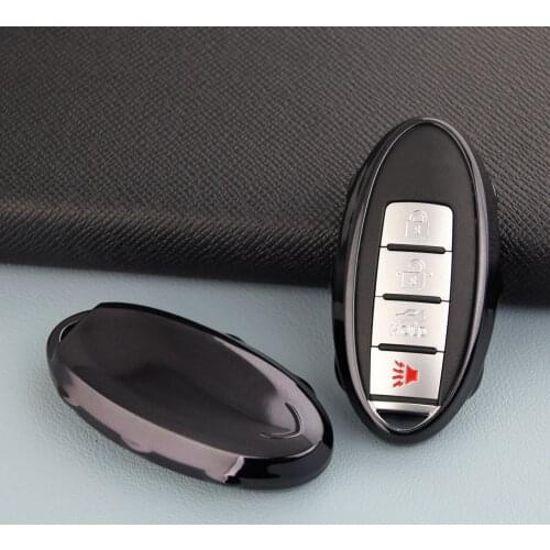 For Nissan Infiniti Black Car Key Fob Cover Case Holder Qashqai X-Trail Rogue Sport Altima Teana Sylphy Kicks Q50 Q60 QX50 QX60