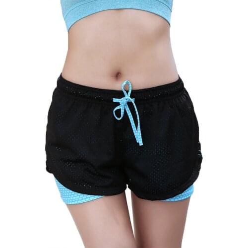 Fitness Slim Women Sport Mesh Shorts 2 In 1 Quick Dry Breathable Elastic Waist Yoga Running Gym Tennis Workout Training Shorts