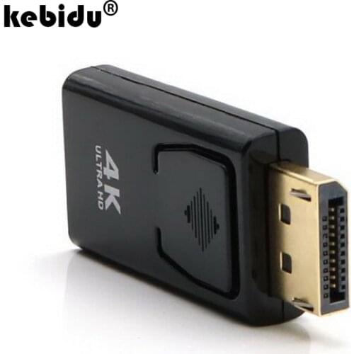 Kebidu DP Display Port to HDMI-compatible Cable Converter Adapter Ultra HD 4K x 2K Resolution 3D Audio/Video Adapter Converter
