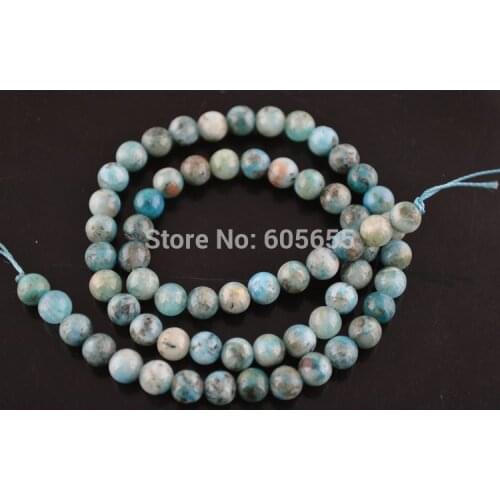 4mm~12mm Blue color Hemimorphite calamine stone round beads fit Necklace making Free Shipping