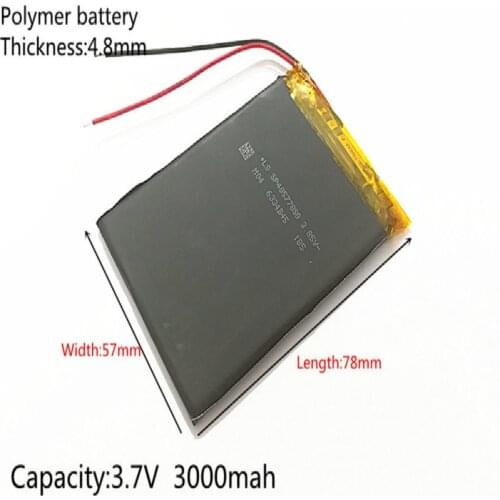 3.7V 3000mAh 485778 lithium polymer battery MP3 MP4 navigation instruments small toys and other products Universal Battery