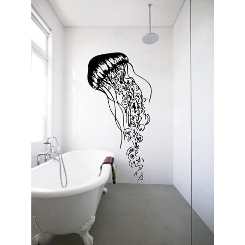 Mariene leven kwallen vinyl muurtattoo kinderkamer woonkamer badkamer nautische woondecoratie art behang muurschildering YS18