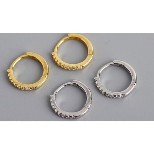 Fashion Cubic Zirconia Gold Hoop Earrings round Crystal Gold Earrings For Women geometric Jewelry wedding party