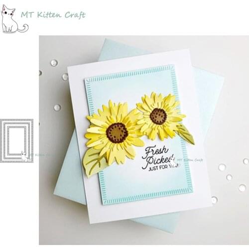 MT Craft Rectangle Frame Metal Cutting Dies Stencils Scrapbooking Photo Album Decorative Embossing Paper Card Crafts Die Cut