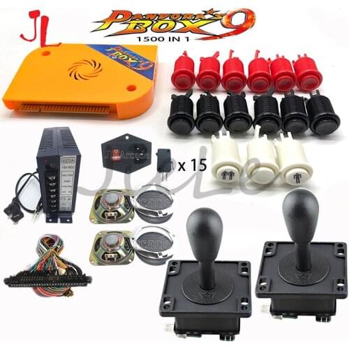 DIY Arcade Machine Cabinet Bundle Original Pandora Box 9 1500 Game Console Set with HAPP Push Buttons American 8 Way Joysticks