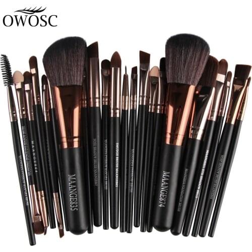 OWOSC 22Pcs Makeup Brushes Tool Set Cosmetic Powder Eye Shadow Foundation Blush Blending Natural Beauty Make Up Brush Maquiagem