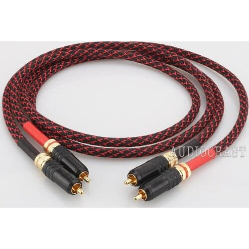 New A54 Pair Hifi RCA Audio interconnct cable hi-end RCA to RCA extension cord cable RCA connector plug