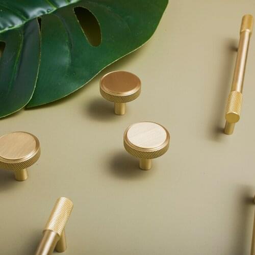 Original mesh Brass Handle cabinet cabinet cabinet door handle Nordic modern simple light luxury small handle