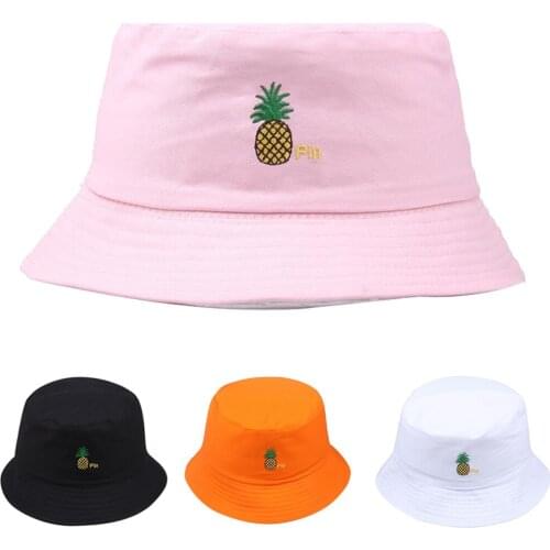 Women Men Pineapple Print Bucket Hat Unisex Fisherman Hat Fashion Wild Sun Protection Cap Outdoors Hunting Camping Cap Beach Cap