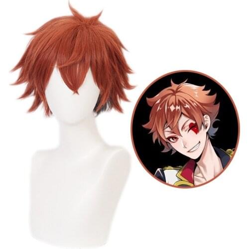 Ace Trappola Short Wig Cosplay Costume Twisted Wonderland Heat Resistant Synthetic Hair Men Women Carnival Party Wigs