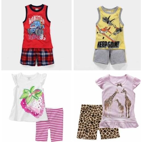 New Cute Dog Printed Pajamas For Girls Short Sleeves Pyjamas Kids Pijama Infantil Childrens Home Wear Boys Sleepwear Sets