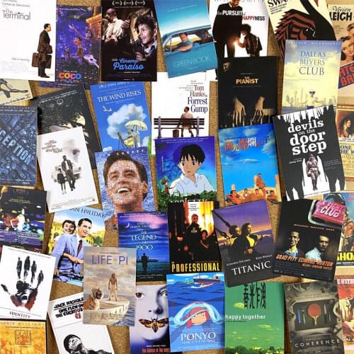 36pcs movie poster stickers European and American notebook mobile phone decoration stickers waterproof Wall Collage Kit