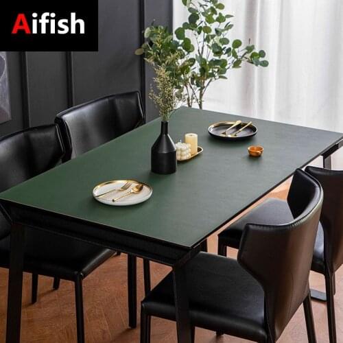 Modern Minimalist Style Pu Leather All-match Tablecloth Two color Waterproof And Oilproof Customizable Household Table Mat #45