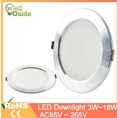 LED Downlight Downlight UltraThin AC110V 220V Led Bulb led spot Bedroom Kitchen Indoor Recessed Round Light 3W 5W 9W 15W 18W