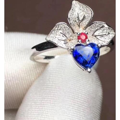 T1210 Blue Sapphire Ring 0.93ct Real Pure 18 K Natural Unheat Royal Blue Sapphire Gemstone Diamonds Stone Female Ring