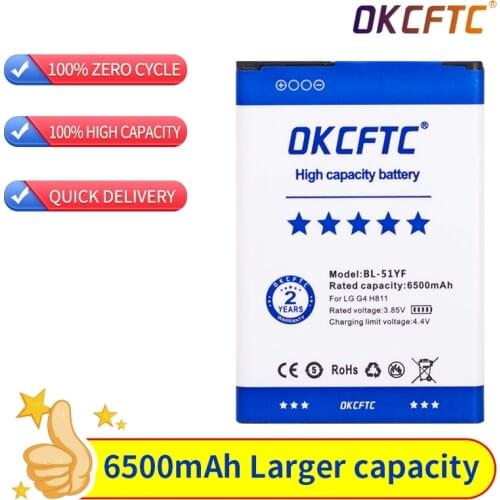 High Quality BL-51YF Replacement 6500mAh Mobile Phone Battery for LG G4 H810 H815 H818 F500 US991 VS986