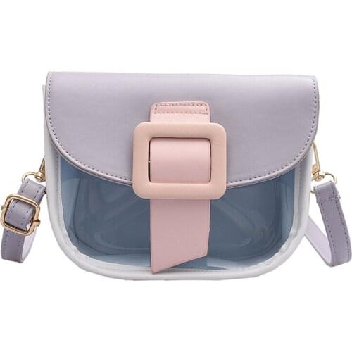 Women Color Block Shoulder Bag Wild Style Crossbody Bags with Magnetic Buckle PU Leather Messenger Bag
