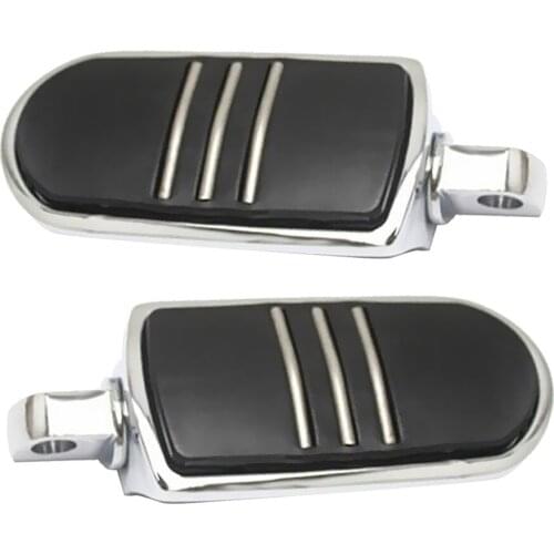 1 Pair Silver Motorcycle Aluminum/Rubber Foot Pegs Footrest Pedal For