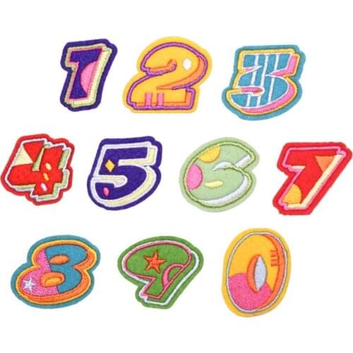 1Pcs Number Embroidered Patch Applique For Clothing Sew On badge Iron On Patches For Jacket Bag Garment Accessories