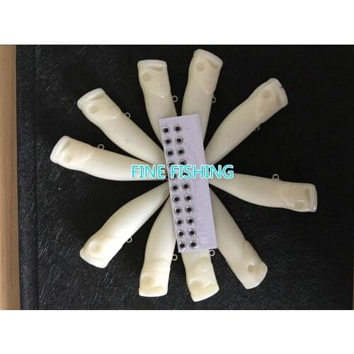 10pcs Unpainted Crankbait Fishing Lure Body Popper 2 7/8 Inch 3/10 OZ Blank lure JSE079