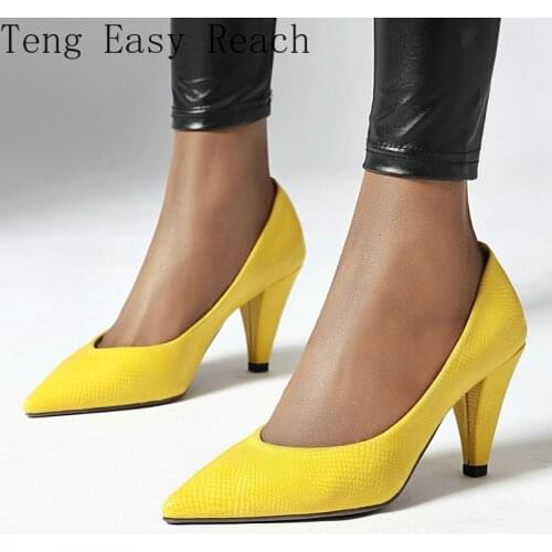 2021 Women Shoes High Heels Pumps Spike Heels Fashion Pointed Toe Shallow Dress Female Shoes White Black Red Yellow Blue Silver