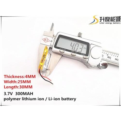 5pcs [SD] 3.7V,300mAH,[402530] Polymer lithium ion / Li-ion battery for TOY,POWER BANK,GPS,mp3,mp4,cell phone,speaker